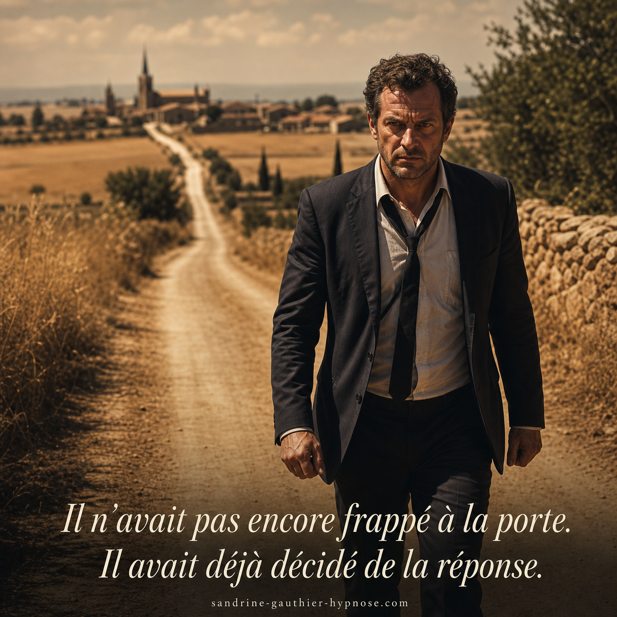 Homme seul sur une route en plein soleil - illustration des croyances limitantes