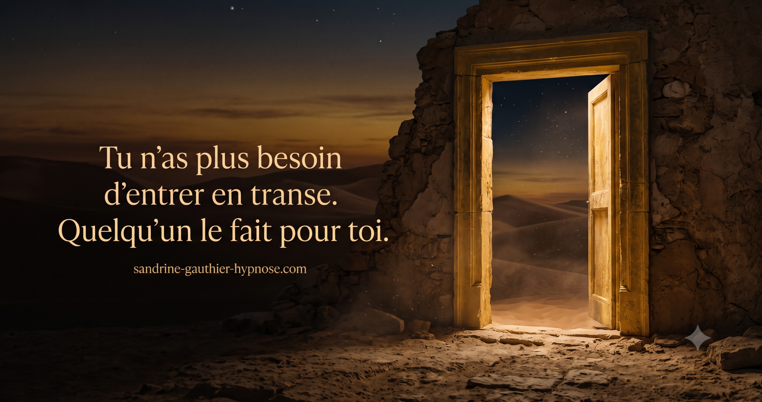Porte ancienne entrouverte laissant passer une lumière dorée, symbole de passage vers l'invisible